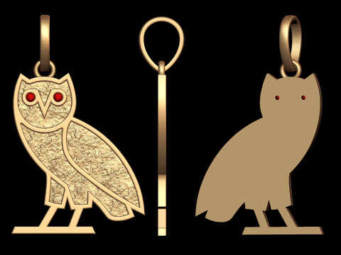 OVO OG Owl Gold Nugget Pendant 3D Print Model