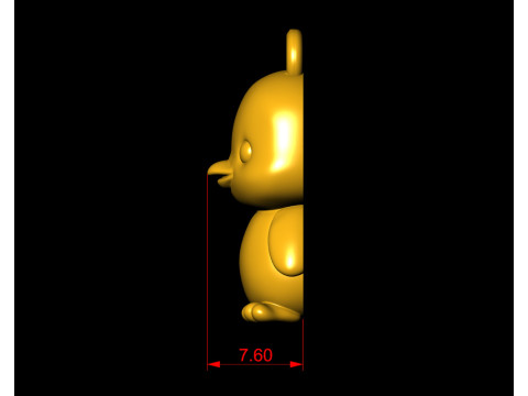 Chibi Golden Duck Penguin Chick Pendant Modelo de impresión 3D