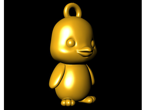 Chibi Golden Duck Penguin Chick Pendant Modelo de impresión 3D