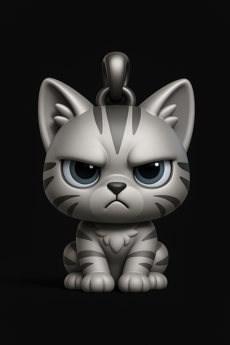 Grumpy Warrior Cat Pendant 3D print modelGrumpy Warrior Cat Pendant 3D print model 3D 打印模型 .c4d .max .obj .3ds .fbx .stl .blend