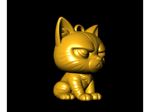 Grumpy Warrior Cat Pendant 3D print modelGrumpy Warrior Cat Pendant 3D print model 3D 打印模型