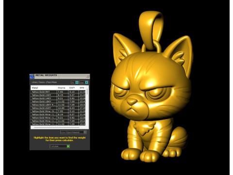 Grumpy Warrior Cat Pendant 3D print modelGrumpy Warrior Cat Pendant 3D print model 3D 打印模型