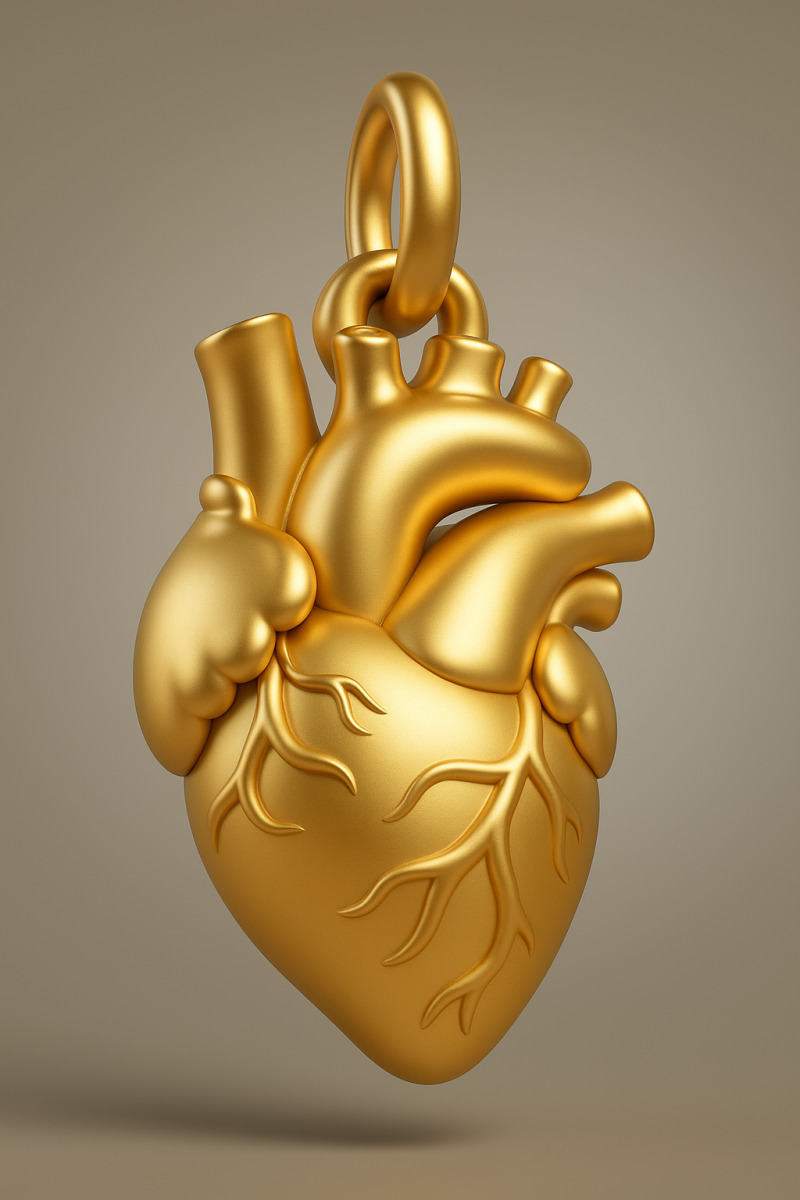 Human Heart Pendant Modelo de impresión 3D .c4d .max .obj .3ds .fbx .stl .blend