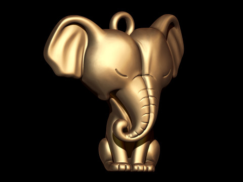 Twin Elephant Love Heart Cute Pendant Modelo de Impressão 3D