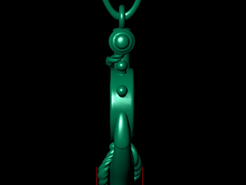 Nautical Gold Anchor Necklace 3D Print Model