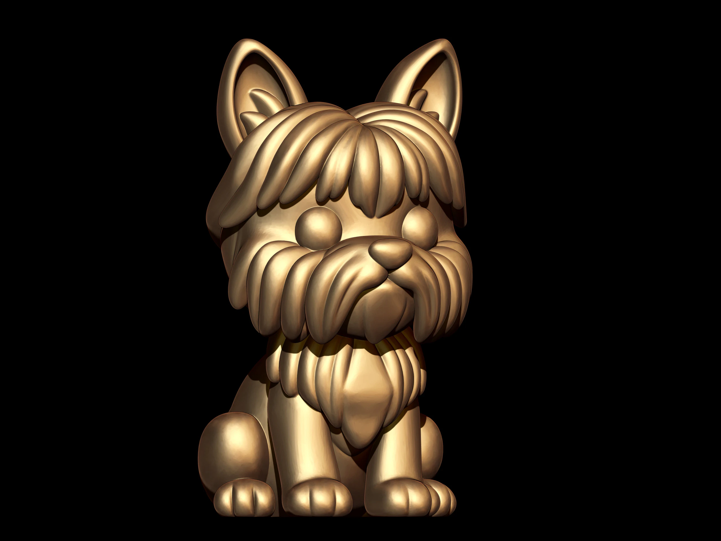 Cute Yorkie Puppy 3 Different Types 3D Print Model .c4d .max .obj .3ds .fbx .stl .blend 