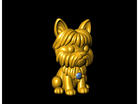 Cute Yorkie Puppy 3 Different Types 3D Print Model