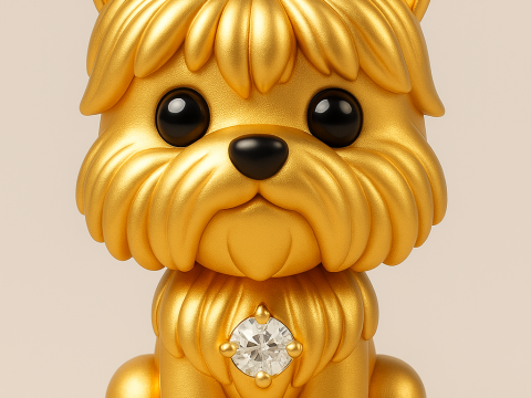 Cute Yorkie Puppy 3 Different Types Modelo de impresión 3D
