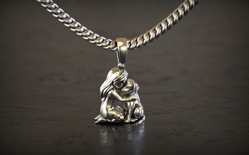 Urok psa, który uwielbia dziewczynę Model do druku 3D .c4d .max .obj .3ds .fbx .stl .blend 