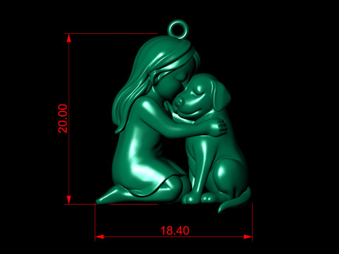 Urok psa, który uwielbia dziewczynę Model do druku 3D