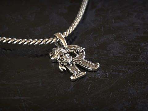 Gothic Letter R Pendant 3D Print Model