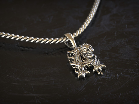 Gothic Silver Letter A Pendant 3D Print Model