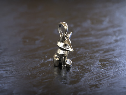 Pingente Geométrico Raposa Modelo de Impressão 3D