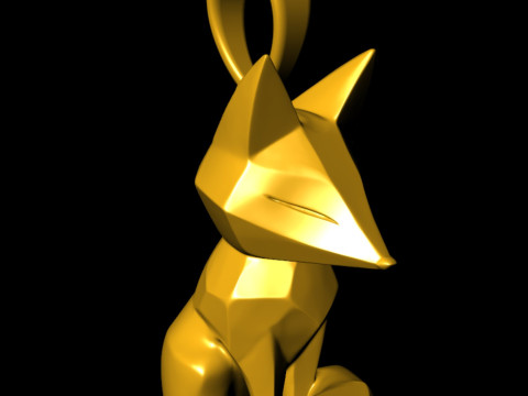 Geometric Fox Pendant 3D Print Model