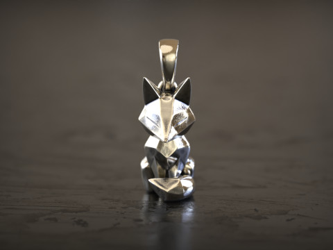 Geometric Fox Pendant 3D Print Model