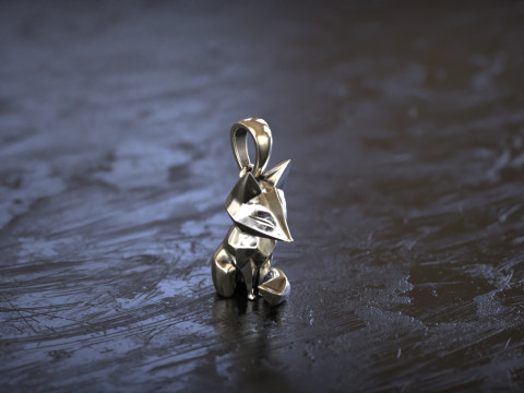 Geometric Fox Pendant 3D Print Model