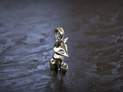 Geometric Fox Pendant 3D Print Model