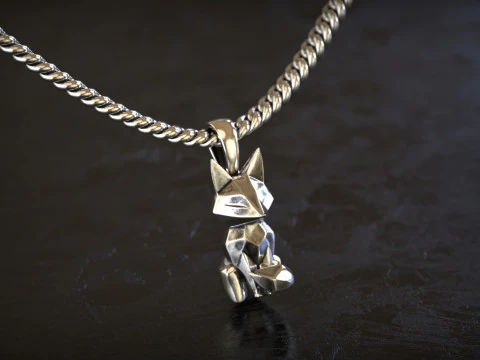 Geometric Fox Pendant 3D Print Model