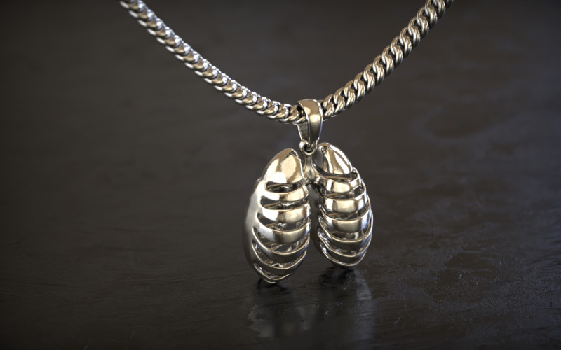 Anatomischer Lungenanhänger 3D Druckmodell .c4d .max .obj .3ds .fbx .stl .blend 