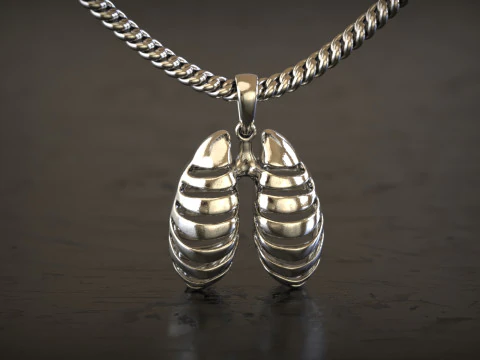 Anatomical Lungs Pendant 3D Print Model