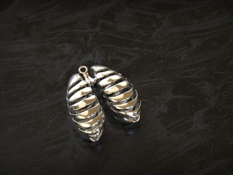 Anatomical Lungs Pendant 3D Print Model
