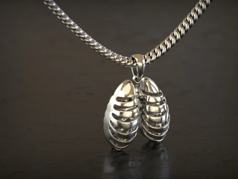 Anatomical Lungs Pendant 3D Print Model