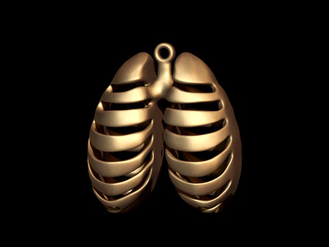 Anatomical Lungs Pendant 3D Print Model