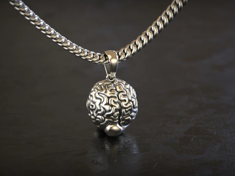 브레인 펜던트 3D 프린트 모델