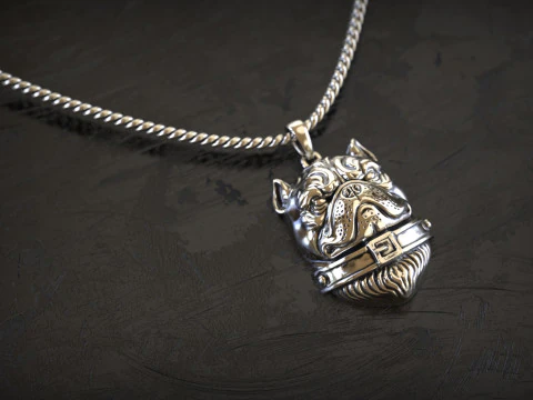 Подвеска в виде головы бульдога 3D Принт Модель