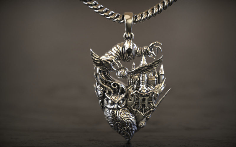 Pingente de Comensal da Morte Coruja Mágica de Hogwarts Modelo de Impressão 3D .c4d .max .obj .3ds .fbx .stl .blend 