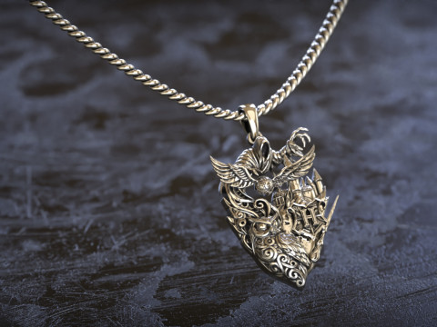 Pingente de Comensal da Morte Coruja Mágica de Hogwarts Modelo de Impressão 3D