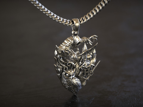 Pingente de Comensal da Morte Coruja Mágica de Hogwarts Modelo de Impressão 3D
