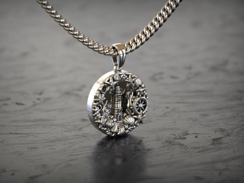 Liontin Mercusuar Bahari Model Cetak 3D