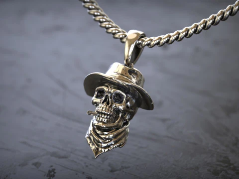 Подвеска с черепом преступника 3D Принт Модель