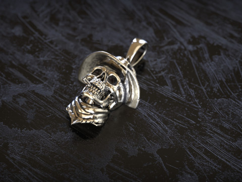 Outlaw Skull Pendant 3D Print Model
