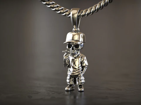Подвеска-капля Urban Skull 3D Принт Модель