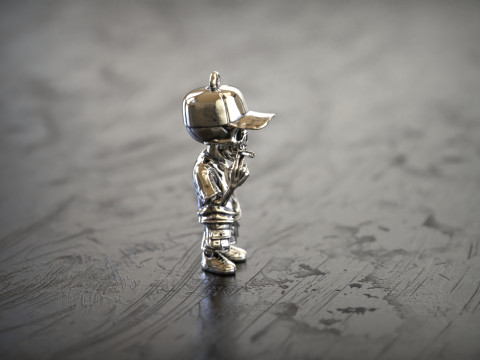 Pendentif goutte à goutte crâne urbain Modèles 3D en vedette