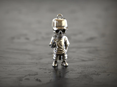Urban Skull Drip Pendant 3D Print Model