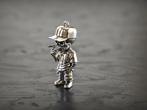 Urban Skull Drip Pendant 3D Print Model