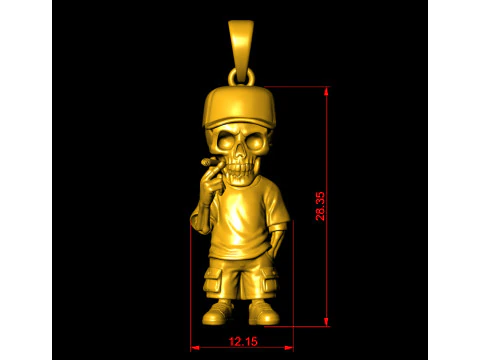 Urban Skull Drip Pendant 3D Print Model