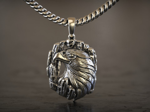 Gümüş Kartal Madalyonu 3D Baskı Modeli