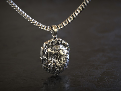 Medalhão Águia de Prata Modelo de Impressão 3D