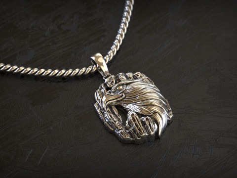 Medalhão Águia de Prata Modelo de Impressão 3D