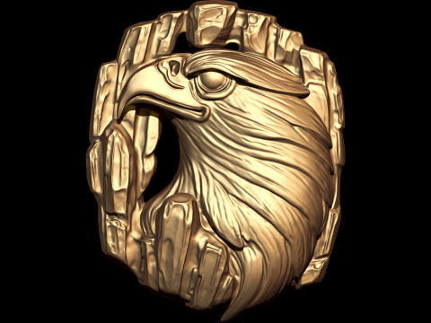 Medalhão Águia de Prata Modelo de Impressão 3D