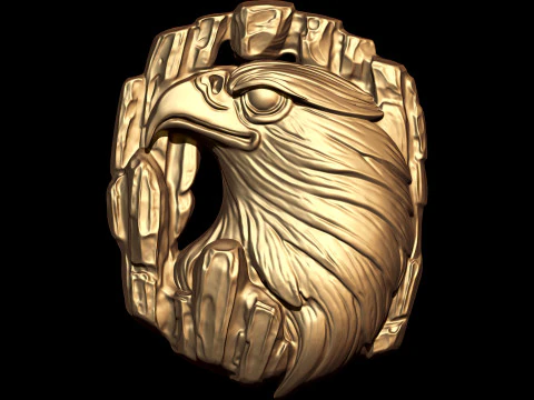 G&uuml;m&uuml;ş Kartal Madalyonu 3D Baskı Modeli