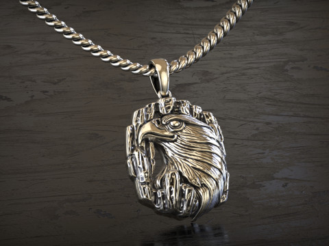 Medalhão Águia de Prata Modelo de Impressão 3D