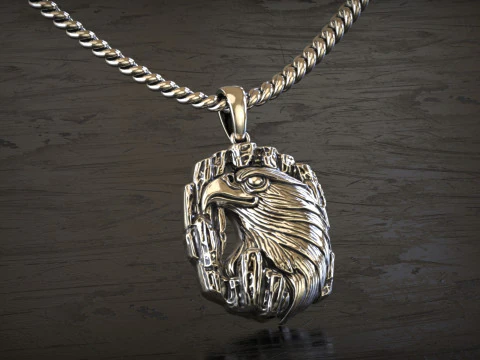 G&uuml;m&uuml;ş Kartal Madalyonu 3D Baskı Modeli