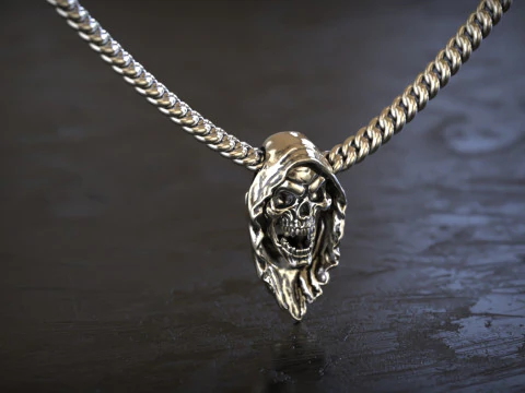 Grim Reaper Skull Pendant 3D Print Model