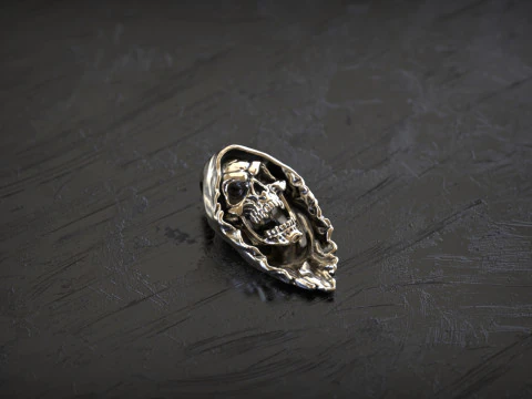 Grim Reaper Skull Pendant 3D Print Model