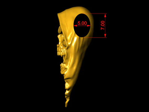Grim Reaper Skull Pendant 3D Print Model